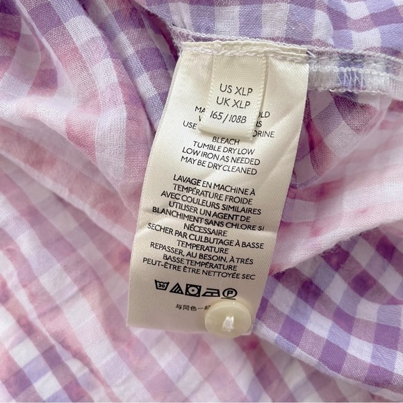 Anthropologie Pilcro Pink White Gingham Cate Button Down Shirt Size XL Petite - Picture 6 of 9